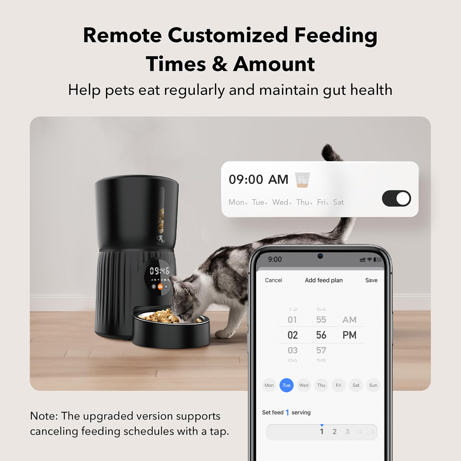 automatic pet feeder with schedule feeding setting-Pawty Global