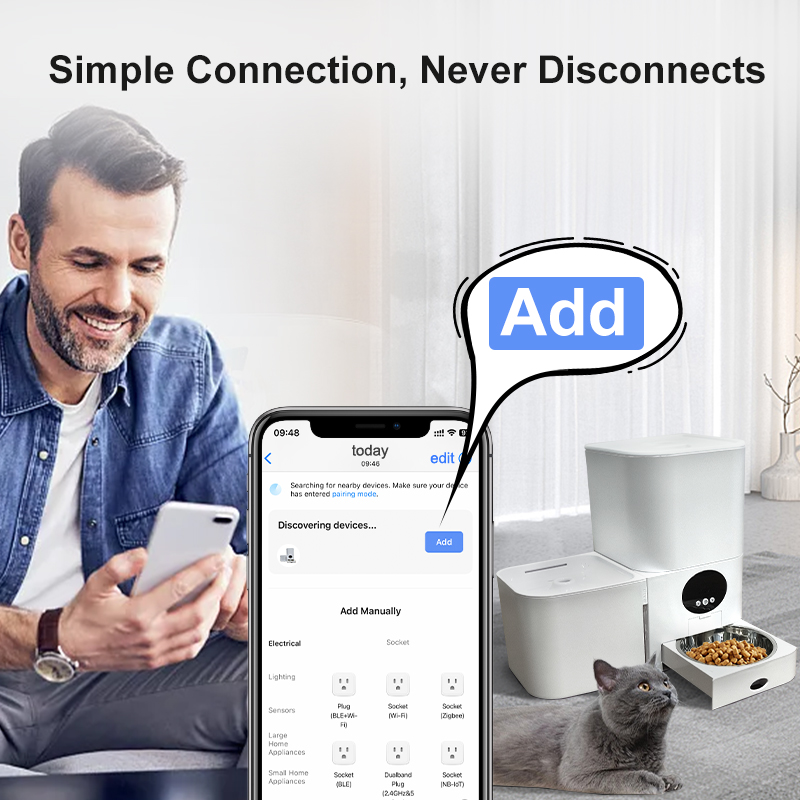 2-in-1 Automatic Pet Feeder App remote control-Pawty Global