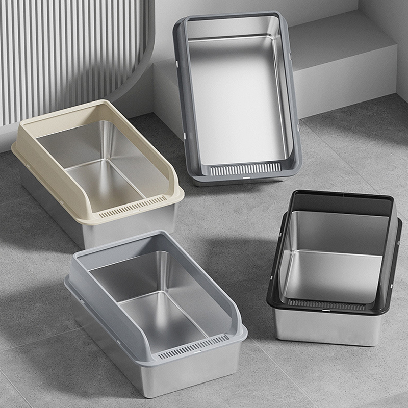 Stainless Steel Cat Litter Box-4 colors-Pawty Global