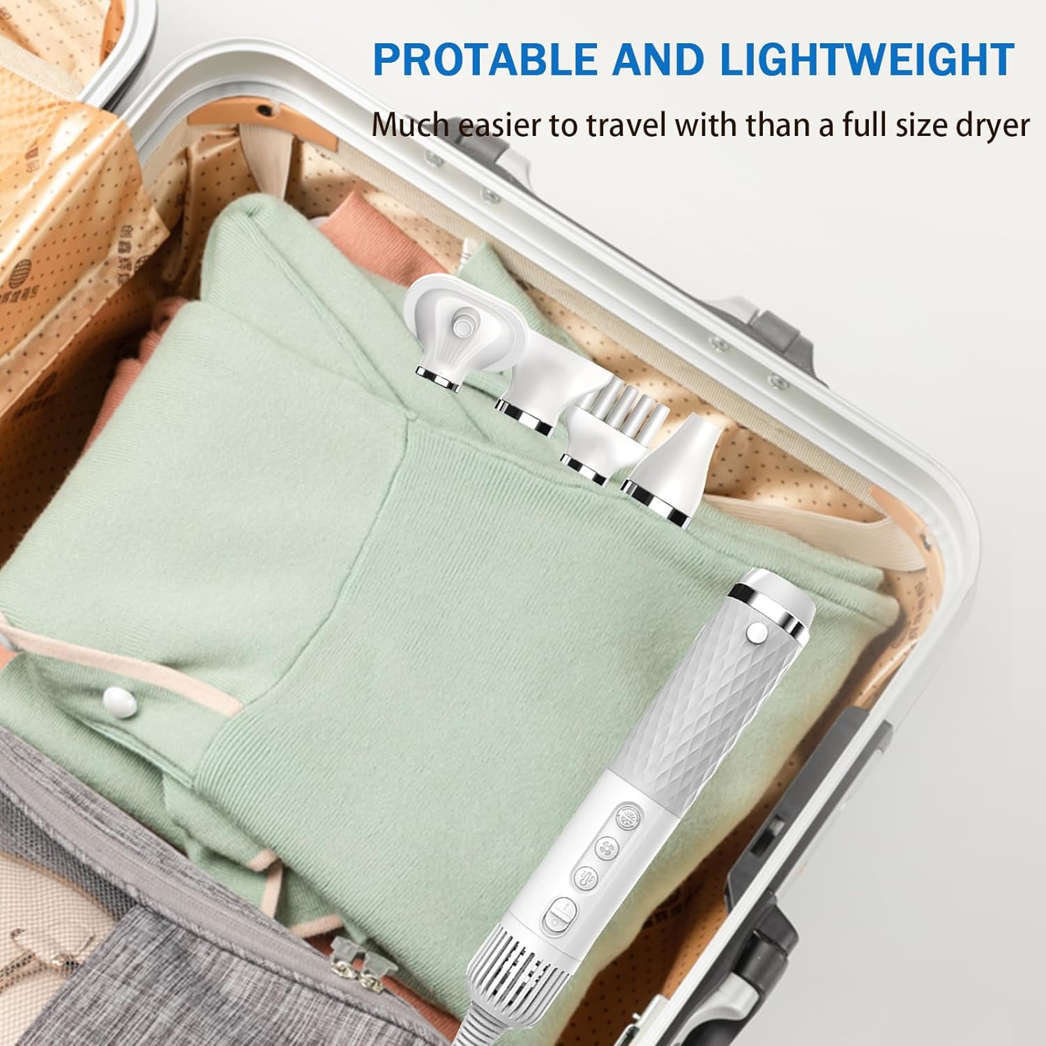 Portable Handheld Pet Dryer with Negative Ion Technology | 5-in-1 Nozzle Kit & Smart Temperature Control | Pawty Global - Image 6