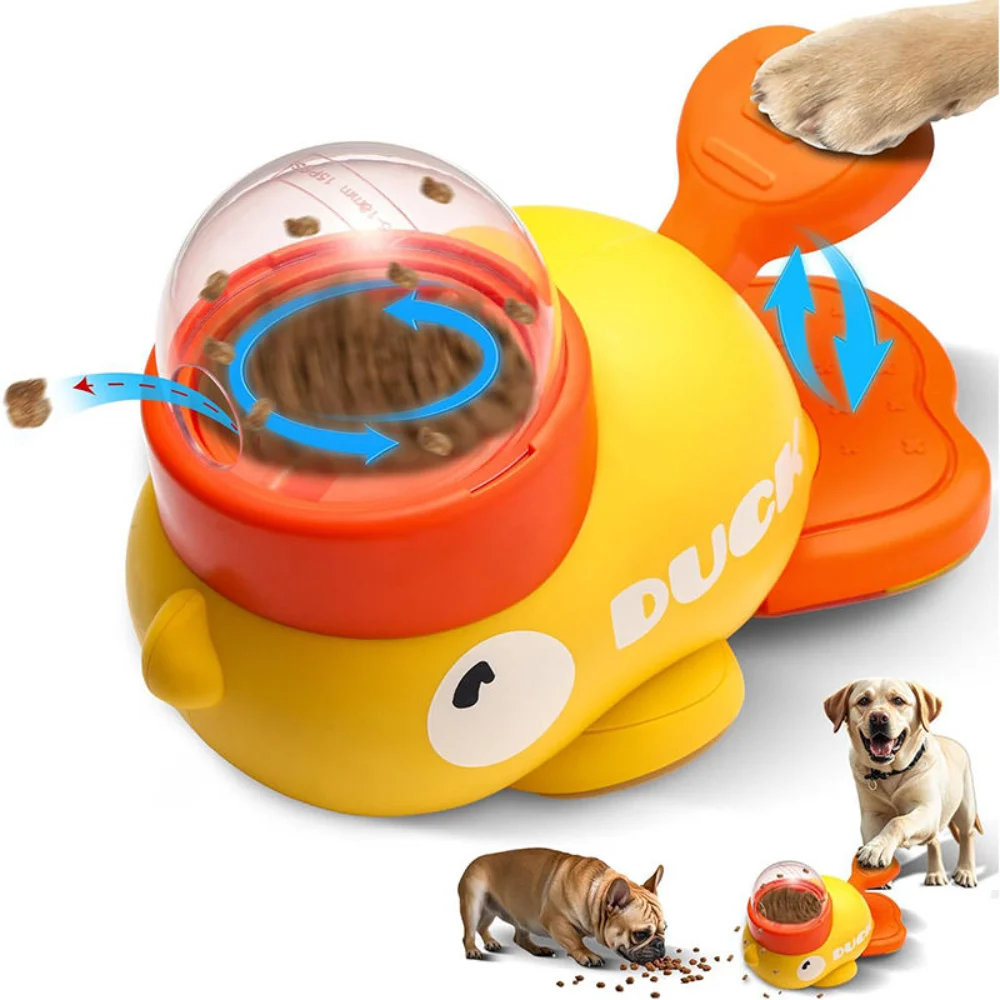 Interactive Yellow Duck Dog Treat Dispenser Pawty Global
