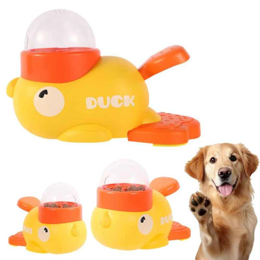 Interactive Yellow Duck Dog Treat Dispenser Pawty Global