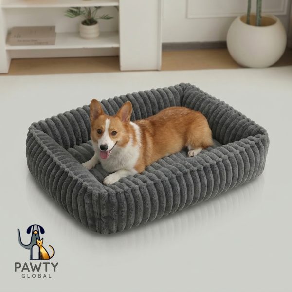 Orthopedic Striped Plush Pet Bed Wholesale & OEM/ODM | Pawty Global